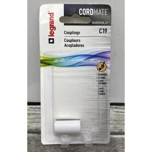 Legrand Wiremold C19 CordMate White Plastic Paintable Couplings, Cord Cover {C5}
